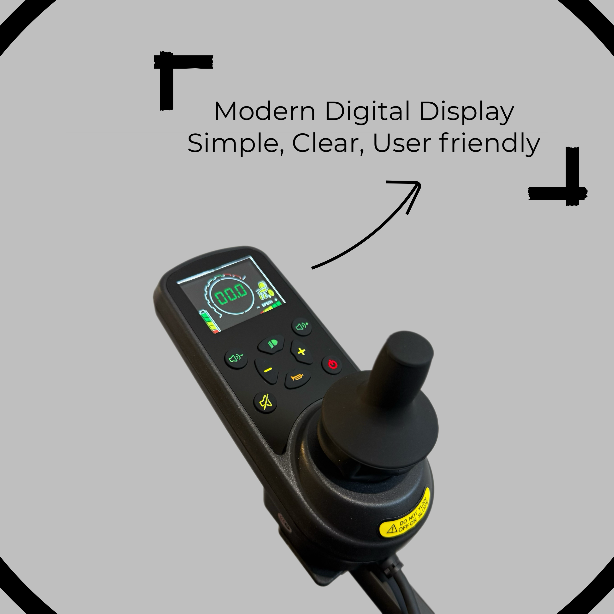 Motus - Pelma WideRide Roomy Folding electric wheelchair joystick