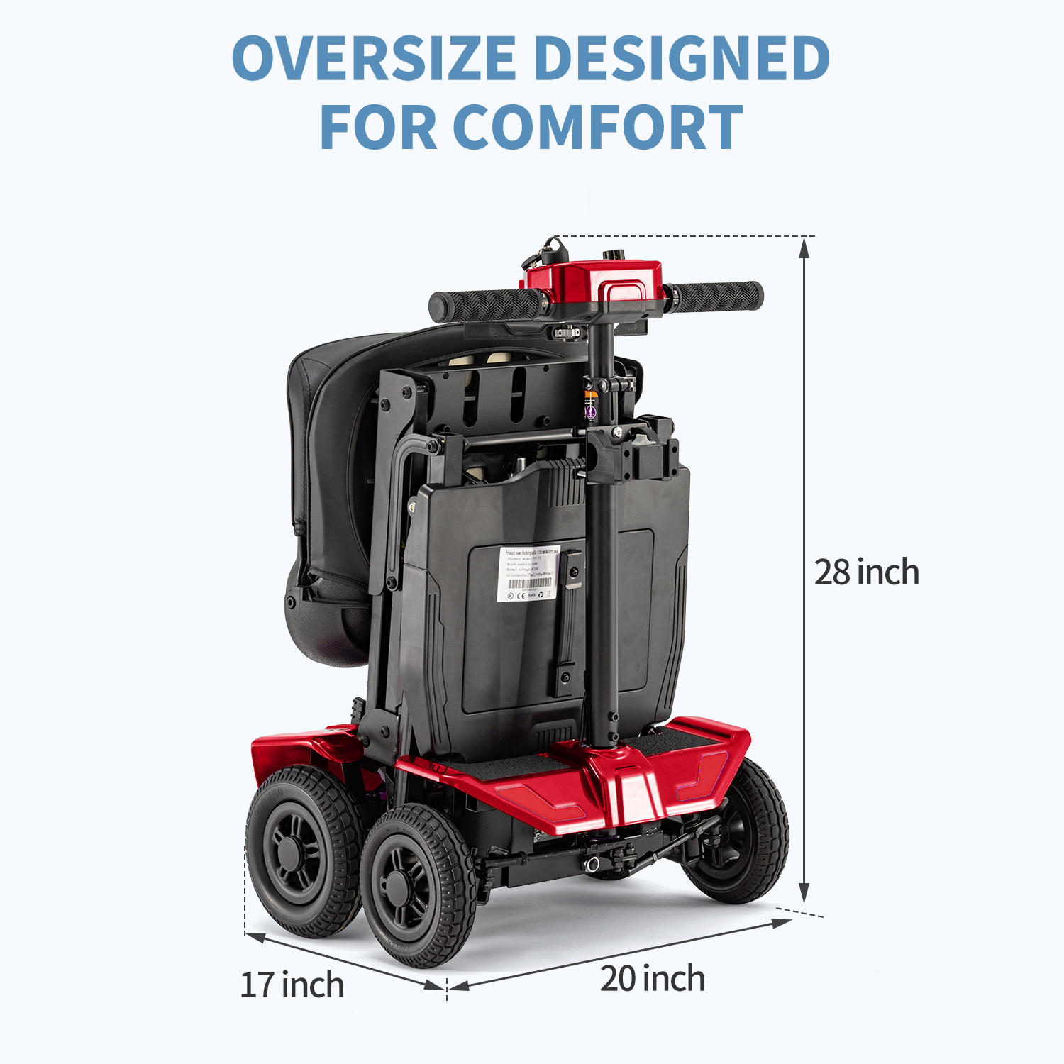 Motus - iGlide Autofolding Mobility Scooter from Ineveit - Folded Dimensions