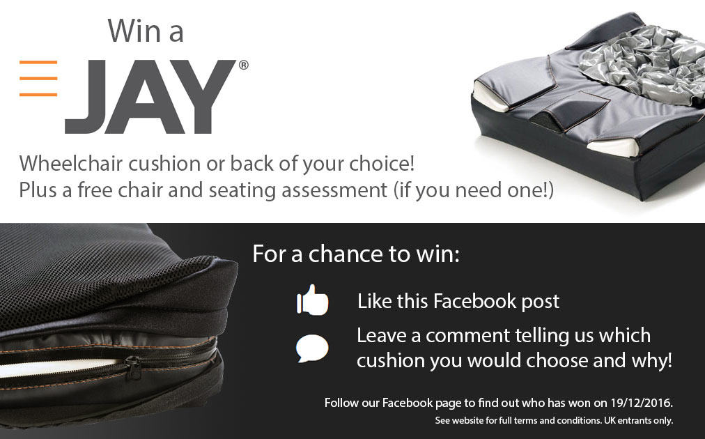 Win a Jay wheelchair cushion or back of your choice!