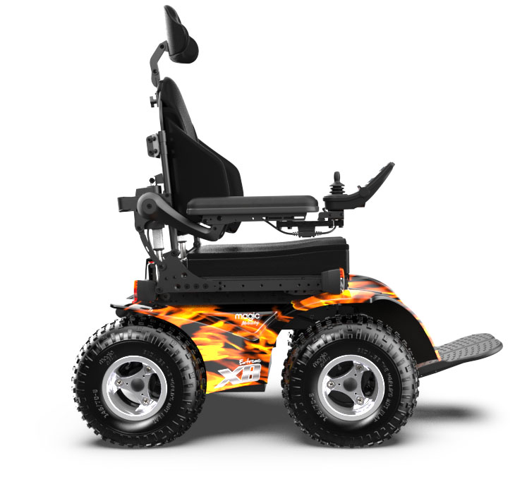 Motus Medical & Magic Mobility Extreme X8 All Terrain Powered wheelchair